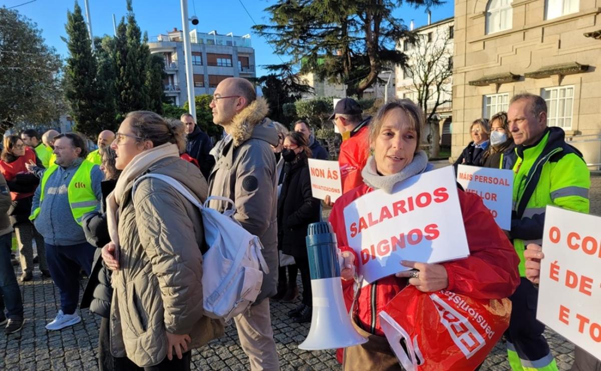 Protesta ante a Casa do Concello, este venres 19 de decembro