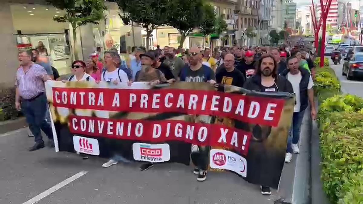 Folga e manifestacin do sector do metal polas ras de Vigo (15/6/2023)