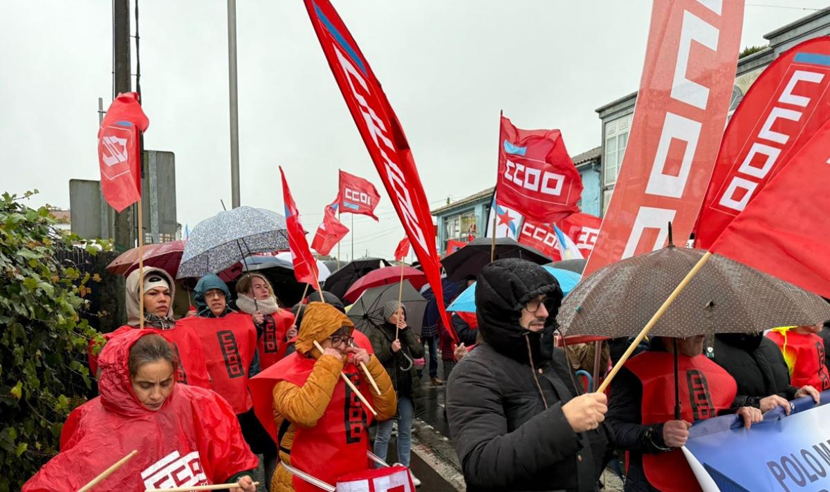 Manifestación en Curtis, o 15 de xaneiro.