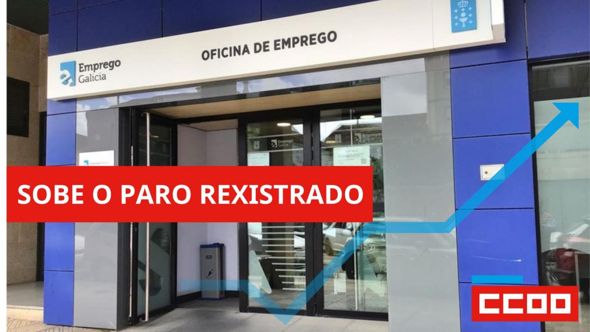 O paro rexistrado subiu en Galicia respecto do mes anterior