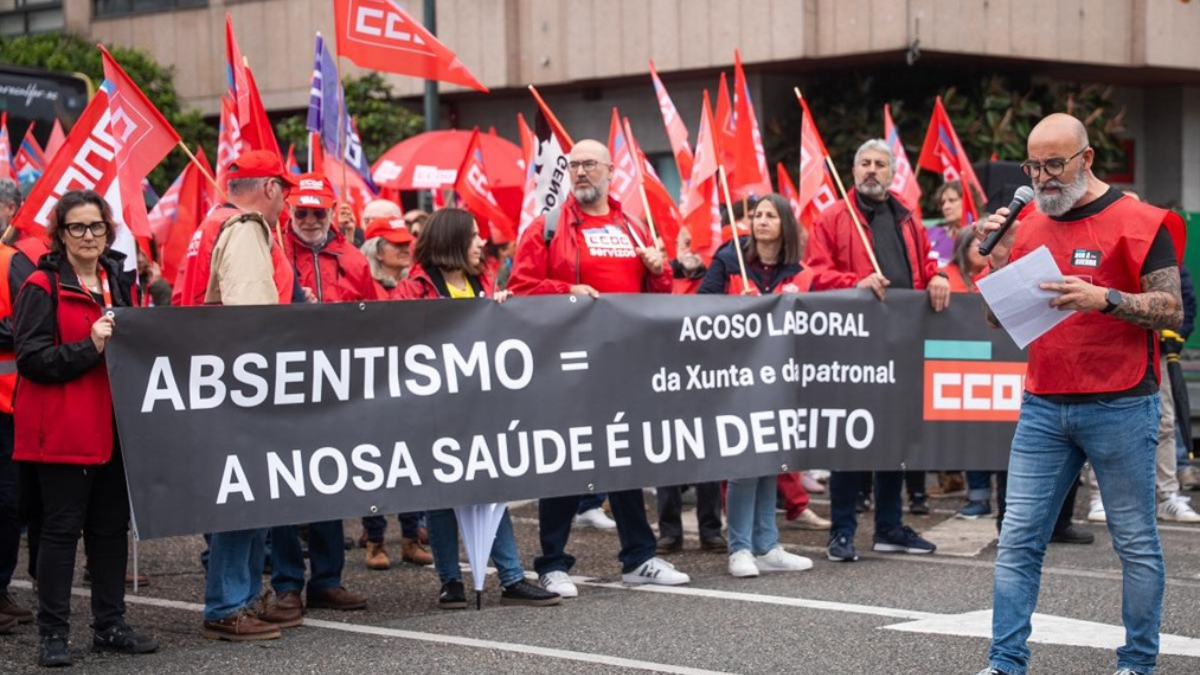 Armando Iglesias, nunha concentración en Vigo (12/5/2026).