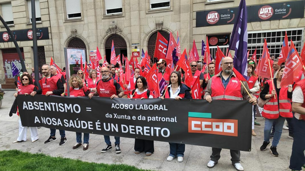 Manifestación de CCOO en Ourense, con motivo do Día da Seguridade e da Saúde no Traballo.