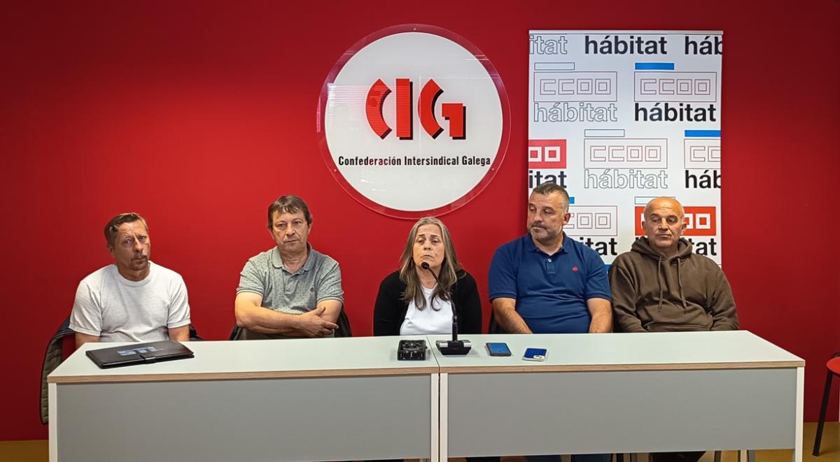 O comité de PreZero, co representante de CCOO José Fernández Bardanca (segundo pola esquerda).