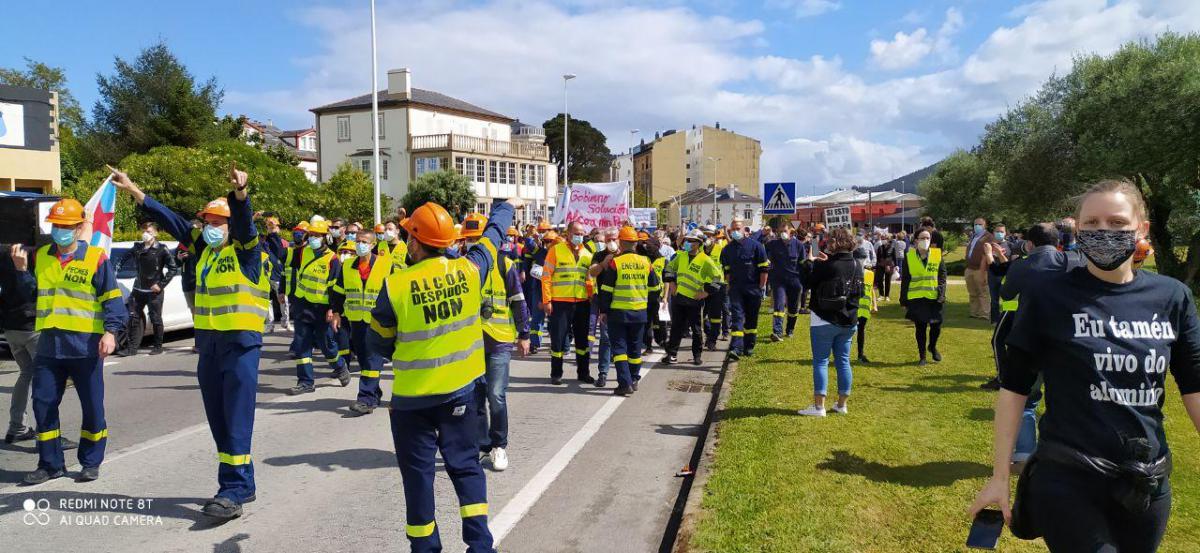 Manifestacin do persoal de Alcoa en Viveiro o pasado 7 de xuo