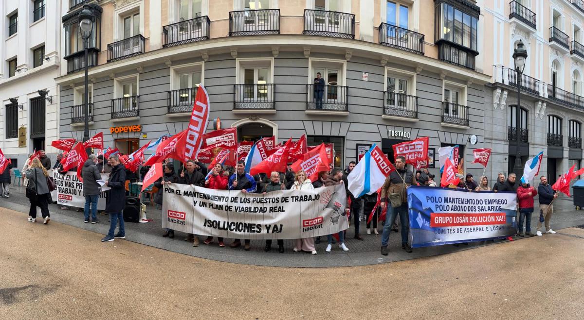 Manifestación do persoal do Grupo Losán en Madrid.