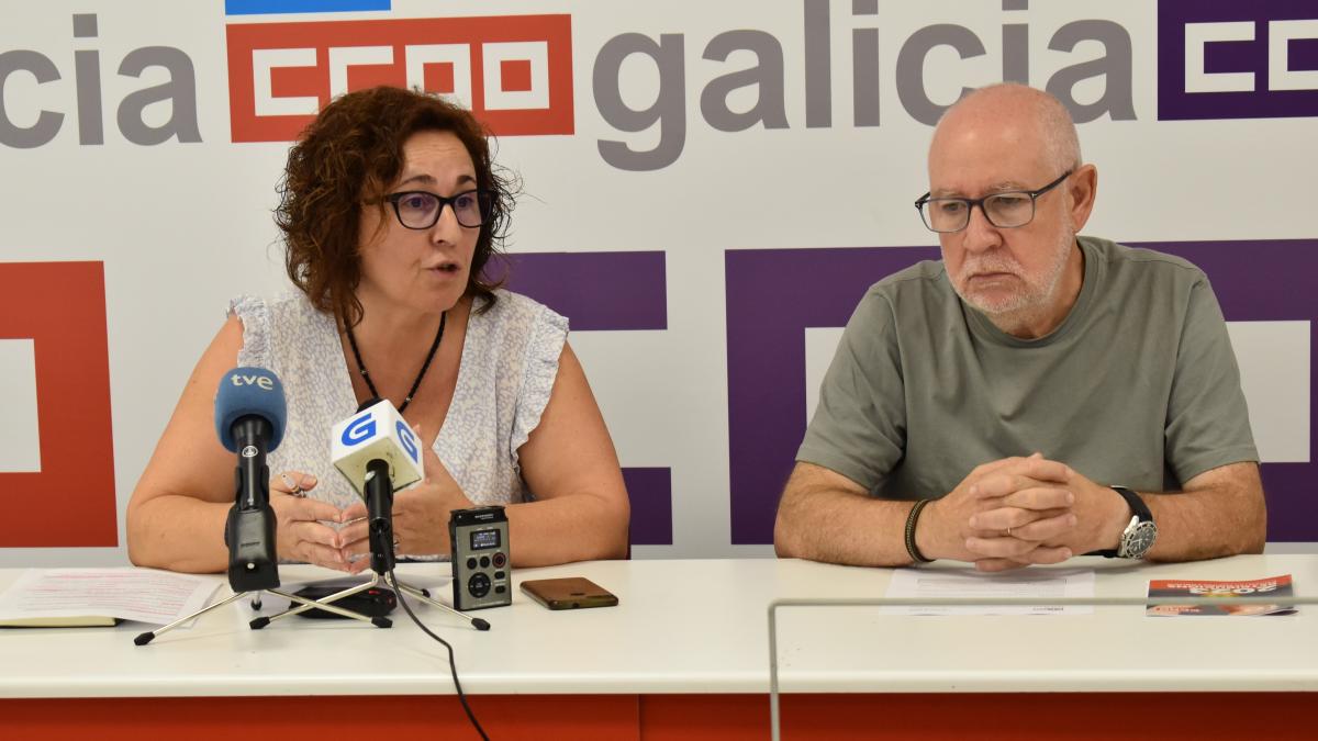 Luz Lpez, secretaria xeral de CCOO-Ensino e Jos Fuentes, secretario de Accin Sindical de CCOO-Ensino