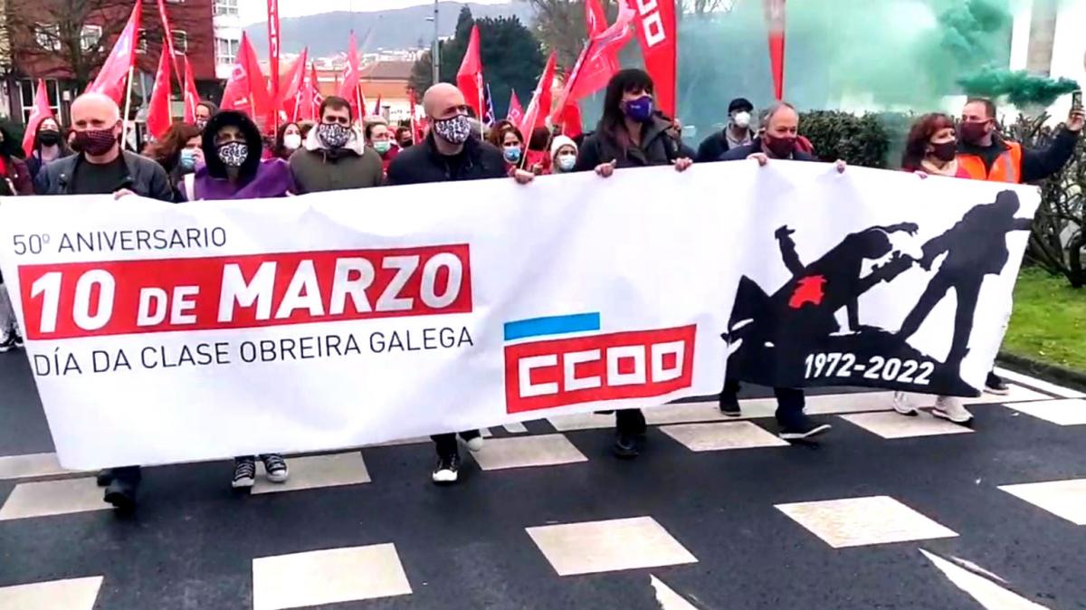 Cabeceira da manifestacin deste Da da Clase Obreira Galega