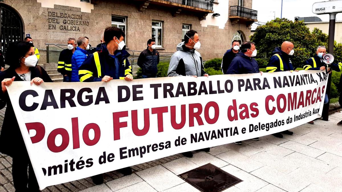 Concentracin dos comits de Navantia Fene e Ferrol diante da Delegacin do Goberno en Galicia (5/5/2021)