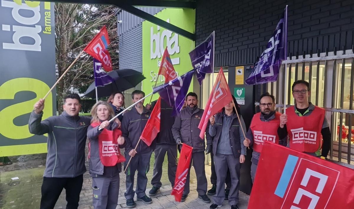 Protesta este mércores, 28 de xaneiro de 2026, en Bidafarma.