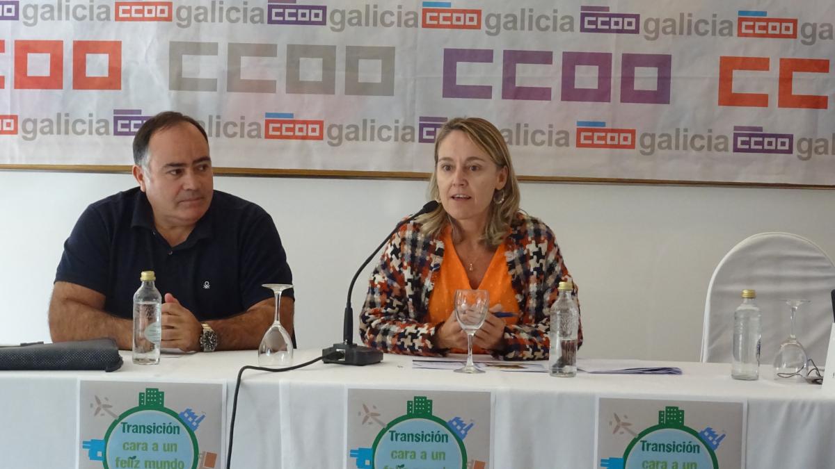 Vctor Ledo, secretario xeral de CCOO-Industria e Paula Ura, secretaria xeral de Industria da Xunta