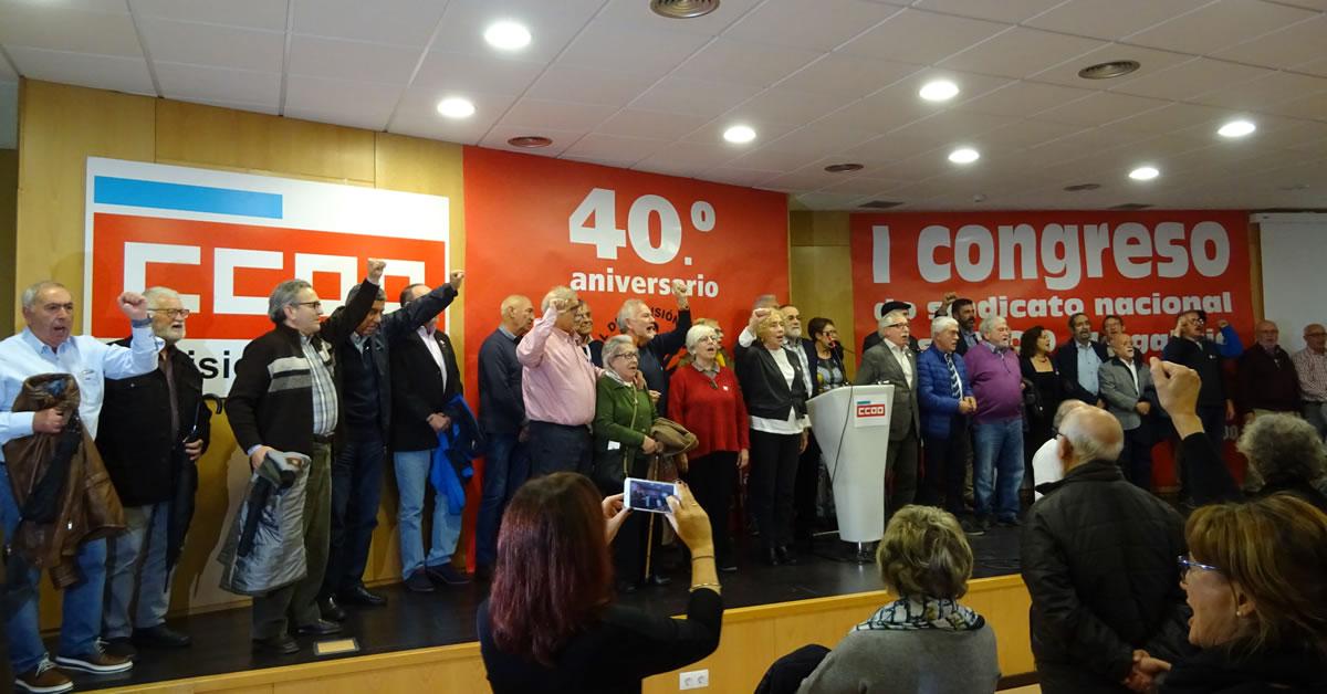 Delegadas e delegados do I Congreso Nacional de CCOO de Galicia, no acto de hoxe