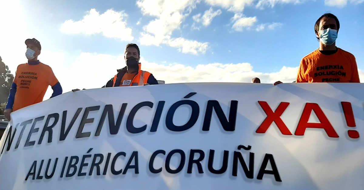 Na imaxe, protesta do persoal de Alu Ibrica a pasada semana