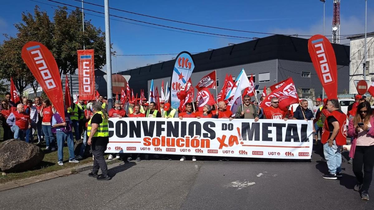 Manifestación en Lugo polo desbloqueo dos convenios do metal (1 de outubro de 2026)