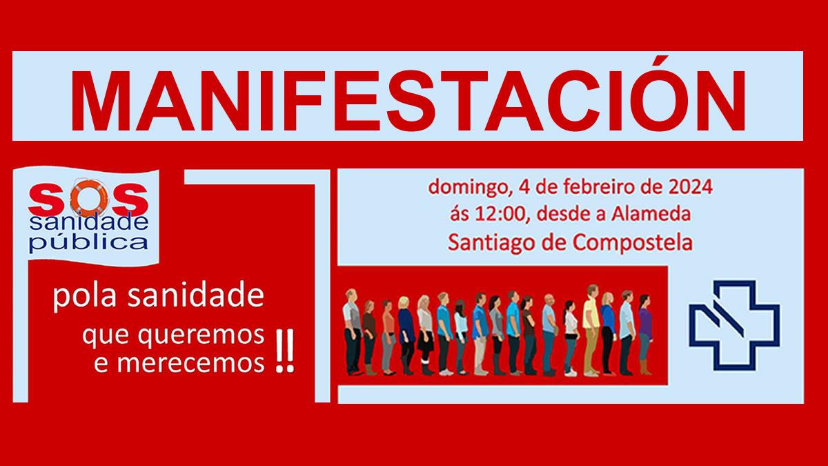 SOS Sanidade convoca manifestacin para o 4 de febreiro, s 12 h, en Santiago de Compostela