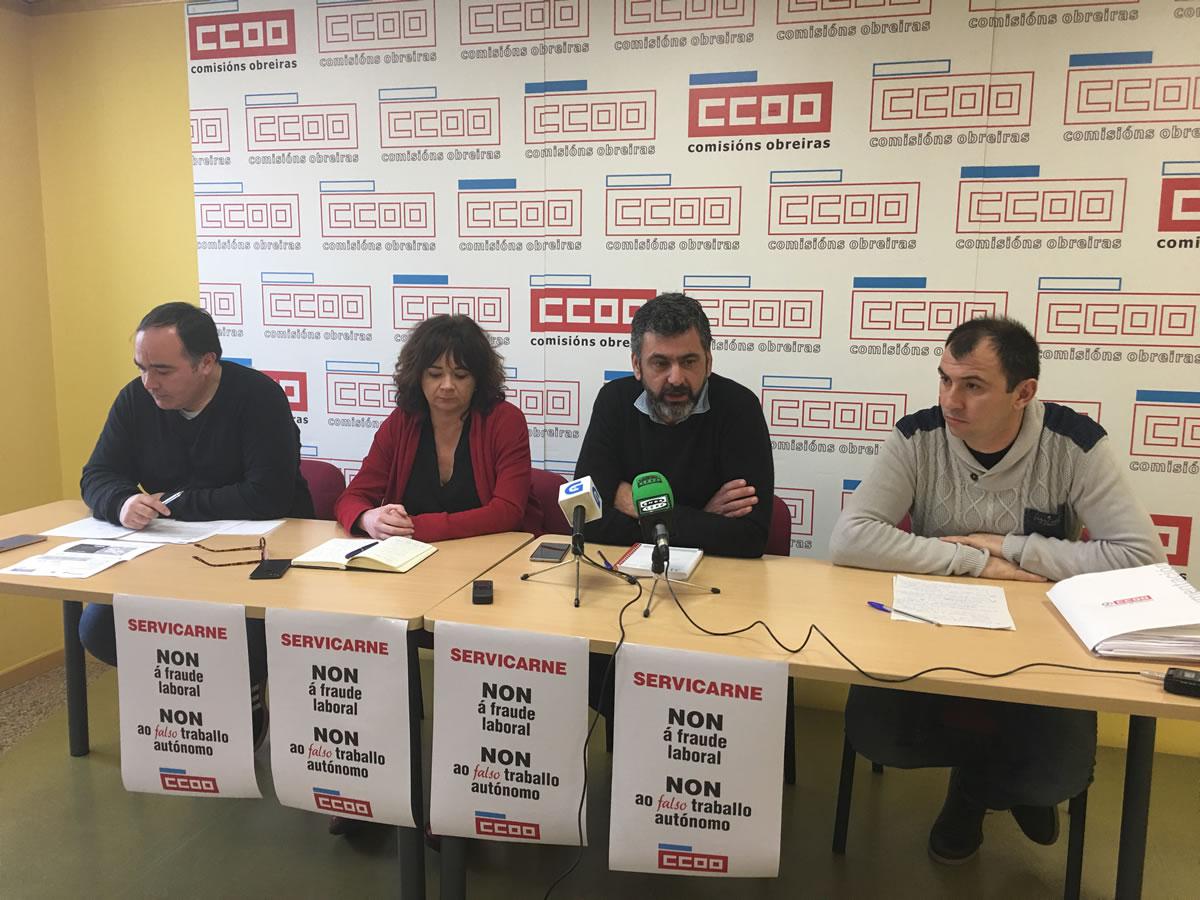 CCOO leva mis de dous anos denunciando as falsas cooperativas crnicas. Na foto, denuncia de 2018