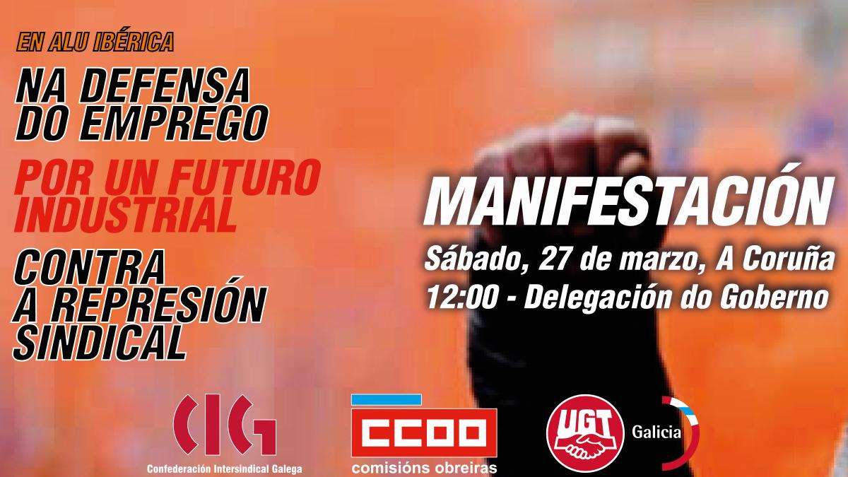 Manifestacin unitaria na Corua o da 27 de marzo