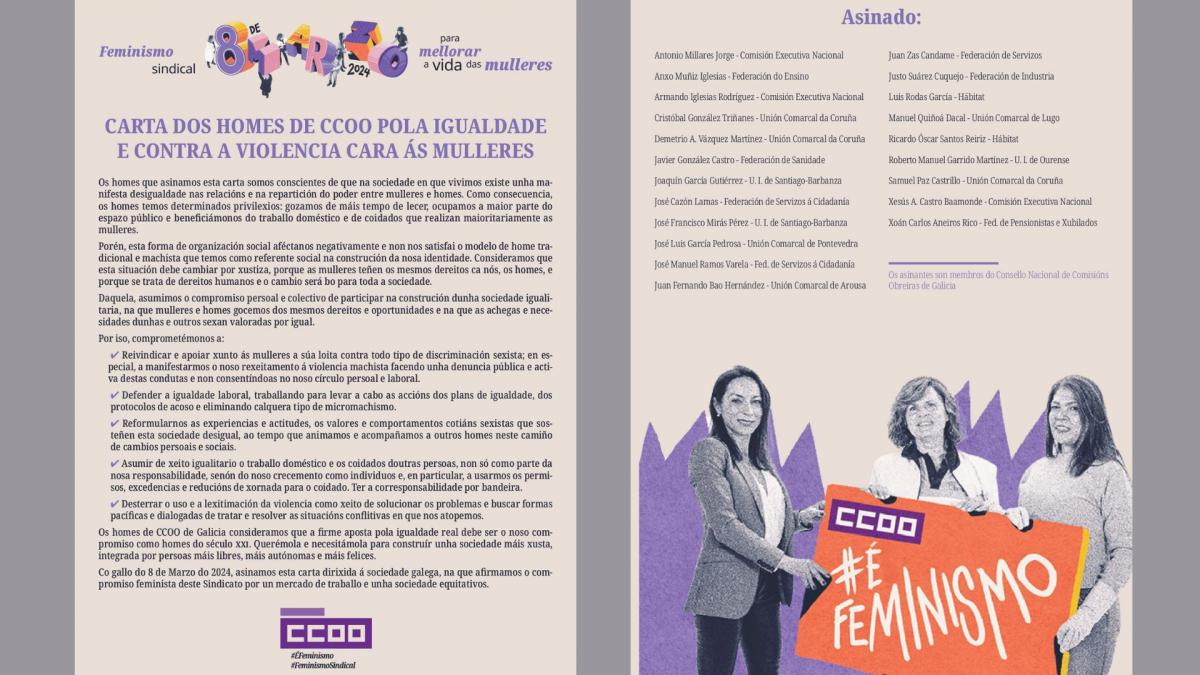 Carta dos homes de CCOO pola igualdade