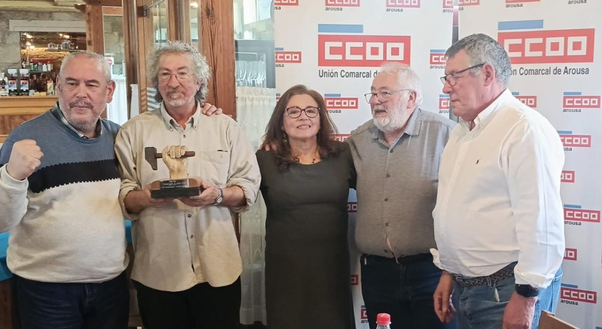 Xan Caneda, durante á homenaxe.