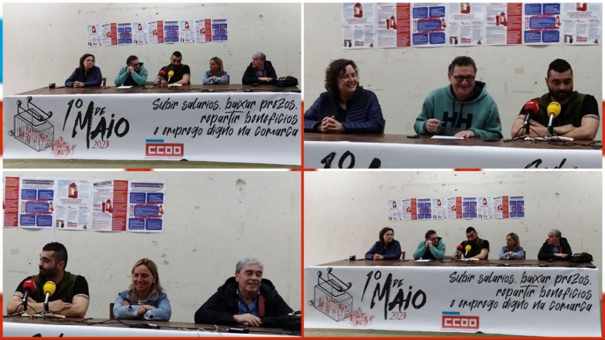Momento da conferencia de prensa dos membros da executiva