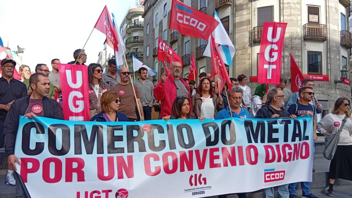 Manifestación do comercio do metal en Vigo, o 8 de maio.