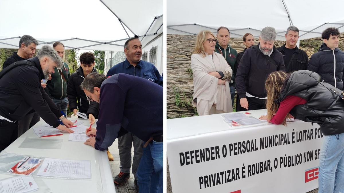 Numerosas vecias e vecios achegronse  rolda da Muralla para apoiar a proposta de CCOO