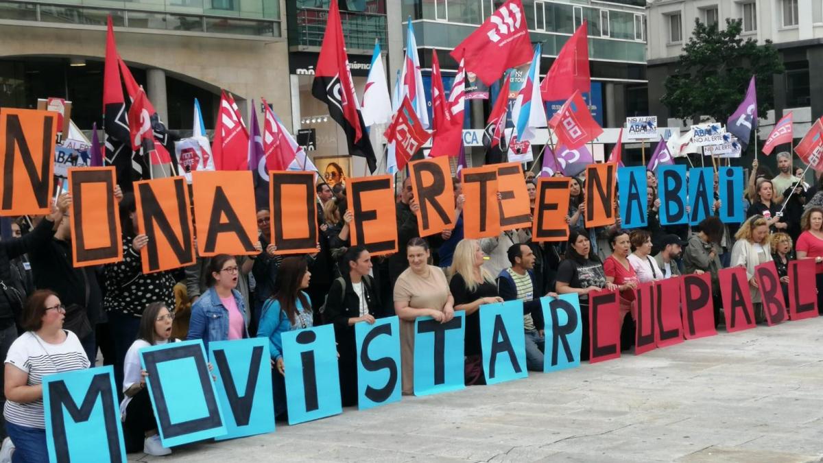 Xornada de folga contra o ERE en Abai, a antiga Extel-A Coruña (19/6/2023)
