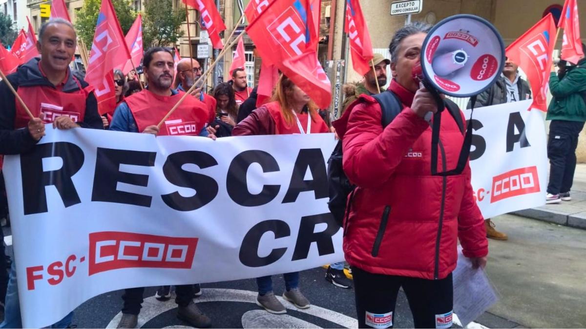 Fotografía da manifestación do 6 de novembro do 2022 baixo o lema «Rescatar a CRTVG» | Foto: Arquivo CCOO