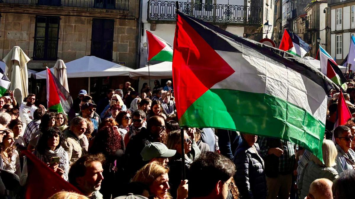 Fotografía de arquivo dunha mobilización de apoio ao pobo palestino