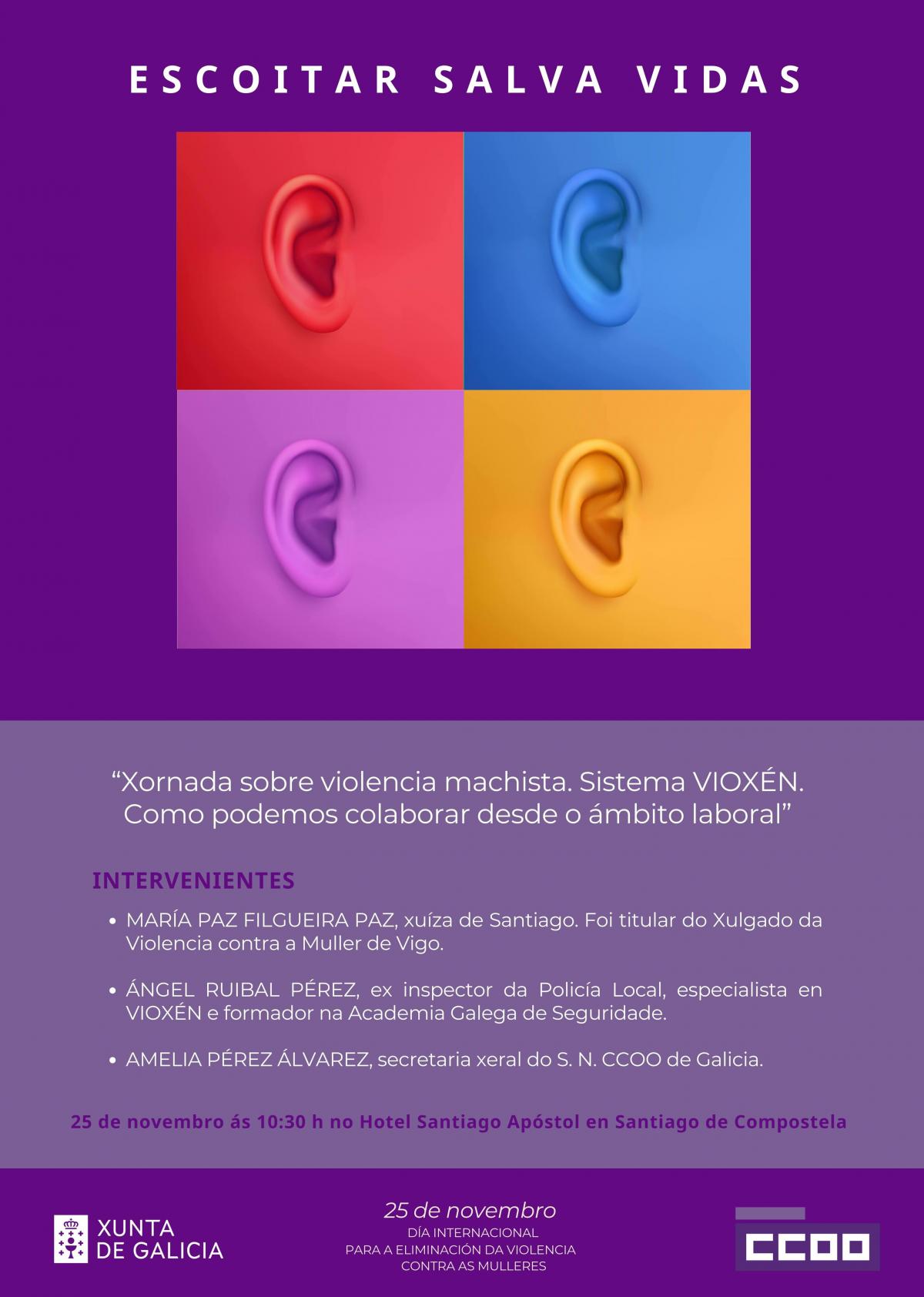 Xornada 'Escoitar salva vidas', organizada por CCOO co gallo do 25N