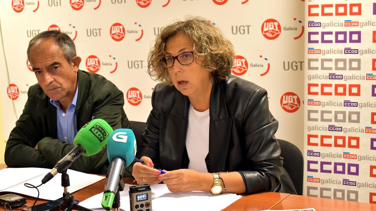 Intervencin de Amelia Prez, canda o secretario xeral de UGT-Galicia