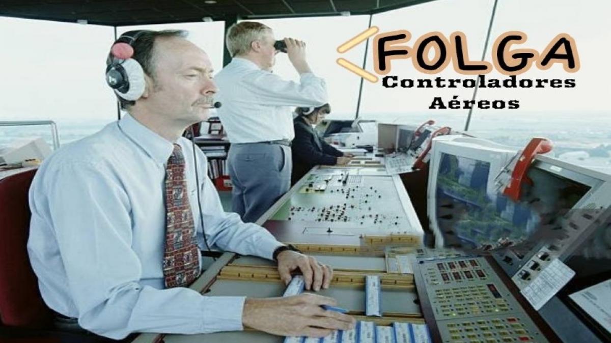 Controladores aéreos no interior da torre de control