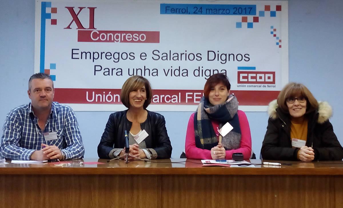 urea Vzquez (segunda pola esquerda), foi reelixida como secretaria xeral comarcal