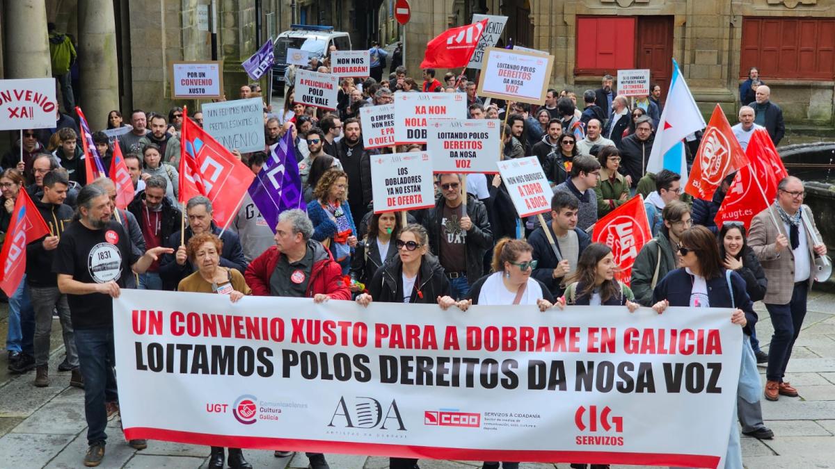 Manifestacin do sector da dobraxe nas ras de Santiago de Compostela