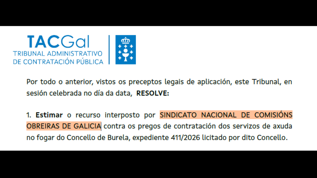 Extracto da resolución do TACGal.