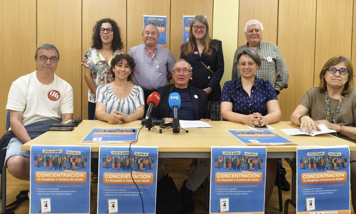 Rolda de prensa de presentación das mobilizacións.