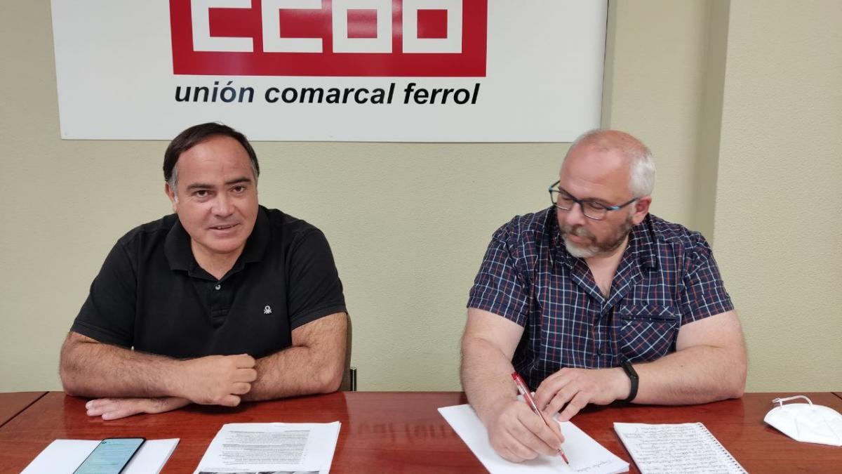 Vctor Ledo (esq.), secretario xeral de CCOO-Industria, e Francisco Mndez (der.), secretario de Cambio de Modelo Produtivo e Sostibilidade de CCOO