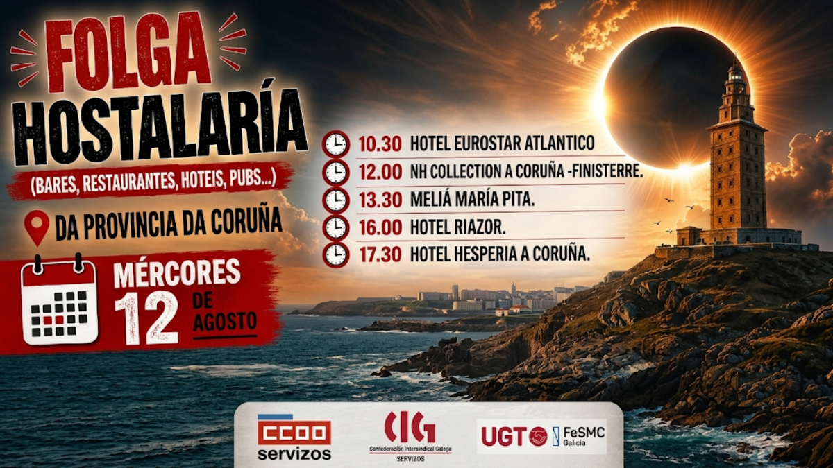 Cartel da folga na Coruña.