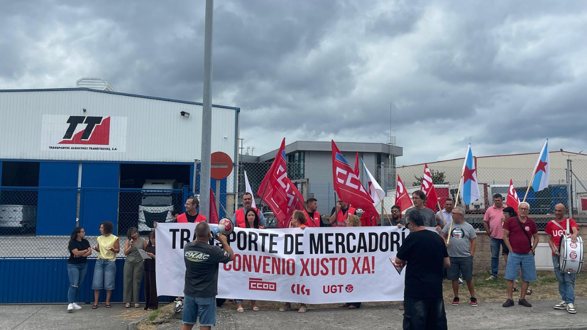 Protesta en Narón de persoal do transporte de mercadorías (30/7/2026).