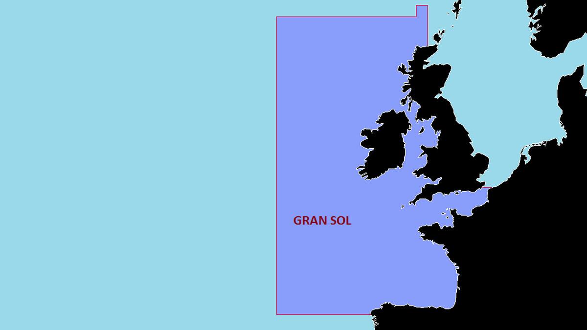 Situación das augas do Gran Sol, que abranguen da costa cantábrica ao oeste das Illas Británicas